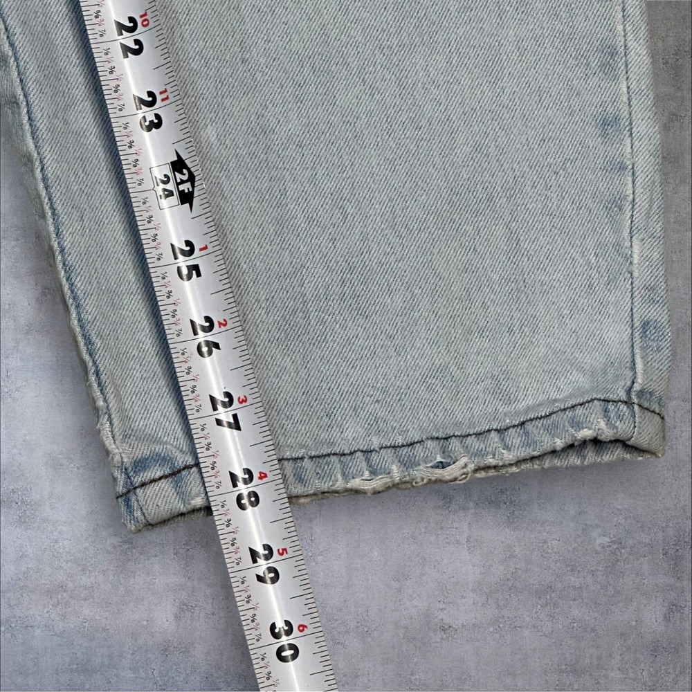 Distressed Vintage Levis High Waist Tapered Leg Mom Jeans Light Wash USA Made 16 - Picture 3 of 16